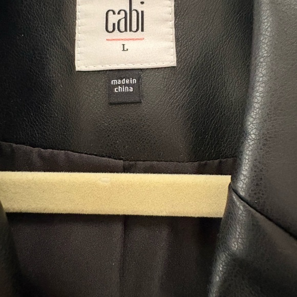 CAbi JAMES Black Leather Jacket #4495 Large EUC - Picture 4 of 4